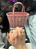 MCM【情人节礼物】 官旗TONI迷你桃花粉菜篮子购物袋手提包通勤女包 桃花粉 迷你 实拍图
