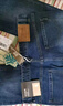 海澜之家（HLA）牛仔裤男皮标点缀直筒裤五袋款裤子男秋季新复古回潮 牛仔蓝过渡色（中）4F M 170/80A 实拍图