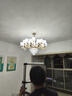 普亿照明（PUYI） 欧式吊灯客厅吊灯简欧后现代创意卧室餐厅灯轻奢水晶灯别墅套餐 A款15头+配防尘罩+包安装 三色变光led灯泡 实拍图