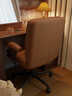 掘素可调节移动电脑椅家用舒适久坐办公椅人体工学椅卧室书房书桌椅子 移动升降办公椅-带扶手-超纤皮-棕色 实拍图