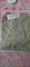 左斯客春夏新款亚麻白色长袖衬衫男士棉麻衬衣男商务休闲麻料衬衣 9027绿色 3XL 实拍图