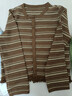 百图betu女装秋季新款毛针织衫美拉德流苏下摆针织开衫女2408X01 咖条纹 M 实拍图