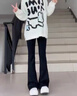 小野和子微喇裤女2025新款秋季黑色高腰显瘦外穿瑜伽休闲喇叭裤 实拍图