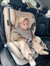 贝倍适（BAYBETSS）儿童安全座椅汽车用0-4-12岁宝宝360度旋转婴儿车载坐椅ISOFIX 米灰色【遮阳棚+上拉带+侧保护】 实拍图