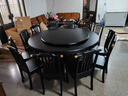 蓄邦新中式实木餐桌椅组合家用10/14人圆桌带转盘酒店包厢吃饭大圆桌 黑紫檀色 1.2m 单桌（送转盘） 实拍图