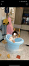 世纪宝贝（babyhood）维尼浴桶 儿童泡澡桶 宝宝加厚洗澡盆 婴儿游泳桶赠浴凳 304蓝 实拍图