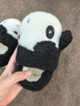 朴西熊猫儿童棉拖鞋冬季男童女童宝宝室内家用防滑保暖包跟棉鞋女 熊猫黑 32 【210mm】 实拍图