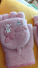 Hello Kitty儿童手套冬保暖针织半指卡通女宝幼儿翻盖手指套3126美乐蒂粉色 实拍图