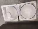 简约时尚汤碗家用大碗日式大号8英寸竖纹斗笠防烫陶瓷餐具泡面碗 纯白黑线8英寸竖纹斗笠碗2只装 实拍图