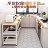 全品屋厨房置物架落地多功能切菜桌子多层餐边锅具置物收纳柜橱柜窄边柜 【橡木色台面】可切菜剁肉 三层长120宽40 实拍图