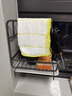 家佰利厨房抹布置物架壁挂免打孔毛巾架洗碗布海绵沥水架水池水槽收纳架 台面壁挂两用-灰色 实拍图