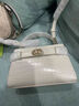 CHARLES&KEITH鳄鱼纹凯莉包手提斜挎婚包包女包生日礼物CK2-50270880-1 Ivory象牙色 S 实拍图