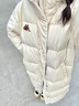 卡帕（Kappa）背靠背羽绒服外套女款2025新款冬季男士长款保暖防寒服K0EZ2YY09D 桦木白-0114 XL 实拍图