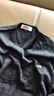 恒源祥100%纯羊毛男士V领薄款修身针织衫毛衣15001002 黑灰 175/92A  实拍图