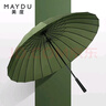 美度（MAYDU）双人晴雨伞大号加固加厚结实防风长把柄雨伞 M5003墨绿色 实拍图