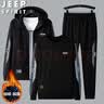 JEEP SPIRIT吉普套装男秋冬运动加厚夹克卫衣休闲裤三件套 黑灰色加绒 2XL 实拍图