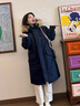 诗丹蕊2025年新款冬季中长款工装派克服羽棉袄绒服复古小个子棉服女外套 藏青色中长款 均码 【可备注码数】 实拍图