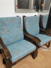 添富贵实木沙发垫带靠背新中式红木沙发坐垫老式联邦春秋椅海绵垫子 时尚线条蓝 150cm长三人座 实拍图