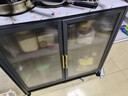 亿美柚厨房餐边柜家用橱柜多功能置物柜对开门带轮子防尘收纳一体收纳柜 枪灰色三层长60宽42高85【特厚碳钢】 实拍图
