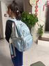 爱迪生发明家初中生书包大容量多隔层背包女高中学生简约双肩包 k075-13 蓝色 实拍图