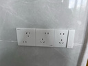 施耐德开关插座面板 皓呈奶油白色暗装五孔插座 二三插86型墙壁插座 斜五孔十只装 实拍图