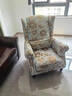 前序家具美式复古布艺单人沙发椅客厅家用法式中古风设计师款小户型老虎椅 蓝色大丽花老虎椅 实拍图