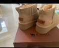 骆驼（CAMEL）小暖阳雪地靴女厚绒增高保暖靴 L25W275051 驼色(反绒面) 35 实拍图