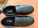 回力一脚蹬男鞋秋季皮面男士休闲皮鞋子男青中年厨房师工作防滑防水鞋 黑色 44 实拍图