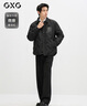 GXG男装宽松短款羽绒服衬衫外套冬季 黑色 170/M 实拍图