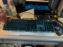 狼蛛（AULA）真机械手感键盘鼠标套装有线背光键盘电竞游戏专用笔记本台式电脑办公键鼠耳机三件套 金属灰【冰蓝光】键鼠套装 实拍图
