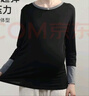 芬也（FENYE）孕妇可可打底衫春秋款外穿拼色圆领长袖上衣孕期内搭孕妇秋装 黑M 实拍图