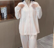 京东京造【10A抑菌】A类一等品50支纯棉睡衣女睡衣秋冬情侣家居服浅粉S 实拍图