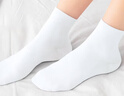 浪莎纯白色纯棉袜子女中筒袜学生棉袜全棉长袜舒适白色女袜6双装 实拍图