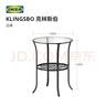 宜家（IKEA）KLINGSBO克林斯伯边桌乡村钢化玻璃双层黑色客厅铁艺 黑色 实拍图