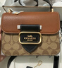 蔻驰（COACH）【官方直供】女士MORGAN老花拼接单肩斜挎马鞍包棕色拼色CL462 实拍图