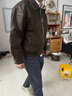 GXG男装美式皮衣男女同款2024秋季新款夹克 棕色 165/S 实拍图