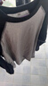 优衣库男装女装宽松插肩袖T恤/休闲长袖上衣484016 09 黑色 XS /160/76A 实拍图