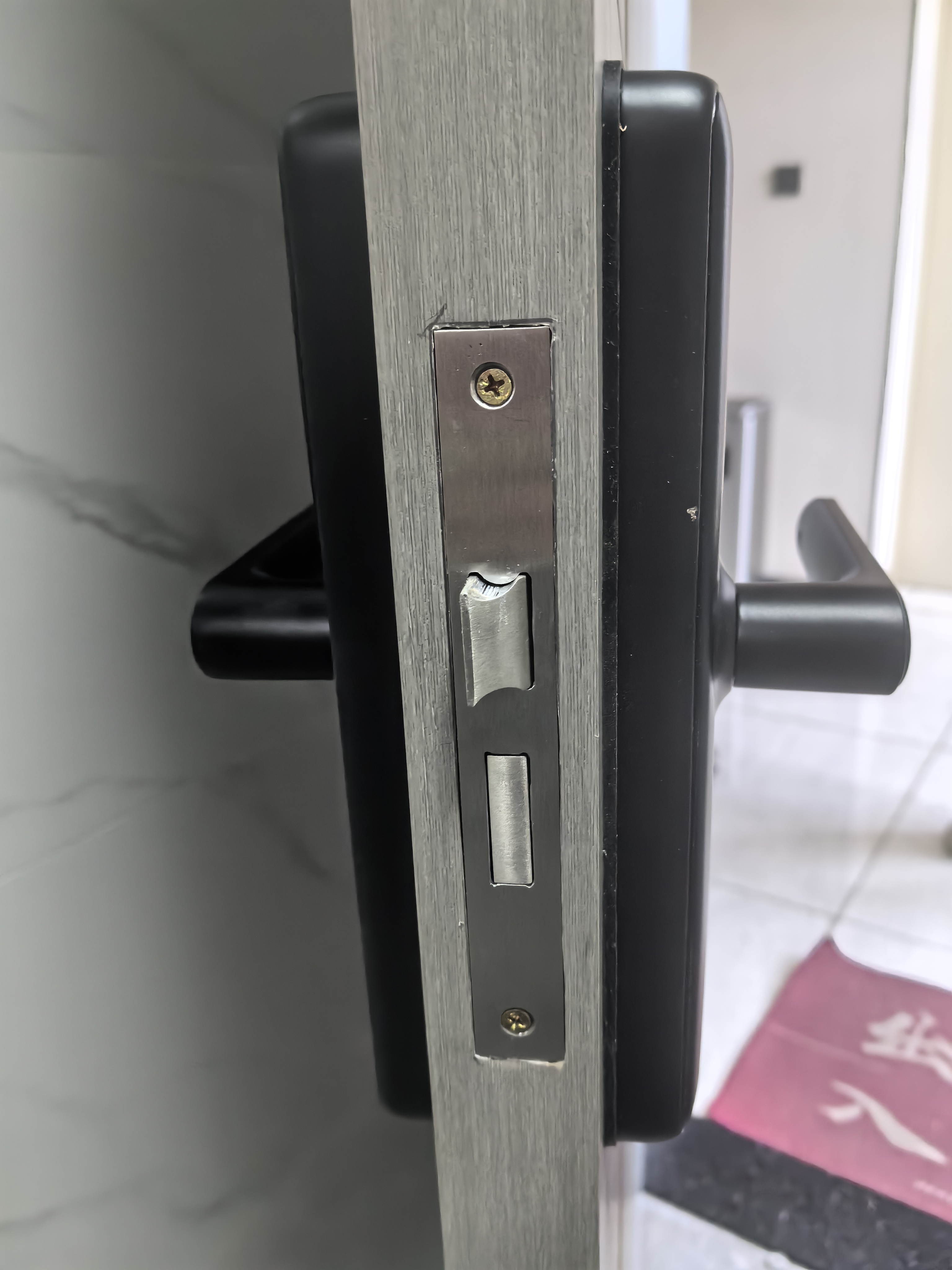 威恒 M2木门指纹锁专用室内木门智能指纹锁密码锁 办公卧室门房间智能 曜石黑+五合一开锁【包安装】 实拍图