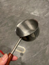 热油小锅泼油锅加厚不锈钢木柄防烫带刻度双倒流口不挂油无涂层 【长柄】120ml 不烫手 实拍图