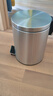 欧润哲垃圾桶脚踏带盖 5L拉丝不锈钢办公客厅卧室卫生间厨房家用缓降 实拍图