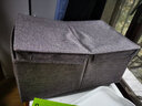 友纳 衣物收纳箱布艺折叠储物箱内衣收纳盒衣柜收纳储存箱衣服整理箱 灰色带盖（普通款） 大号【47*29*21cm】 实拍图