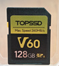 天硕（TOPSSD）V60高速相机存储卡 双排金手指 高速连拍 4K60视频 读260MB/s写150MB/s SD内存卡 v60sd卡 256G 实拍图