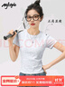 MJ STYLE白色正肩合身短袖T恤女2025年夏秋季修身显瘦亲肤内搭打底衫上衣 实拍图
