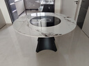 蒂梵拉现代简约带内嵌转盘旋转伸缩带电磁炉圆形岩板餐桌椅组合佛山家具 1.35米餐桌【伸缩带内嵌暖菜板】 单餐桌 实拍图