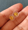 六福珠宝足金栀子花黄金耳钉耳饰送礼 计价 G01G0027DS 1.07克(含工费100元) 配硅胶耳堵 实拍图