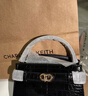 CHARLES&KEITH鳄鱼纹凯莉包手提斜挎婚包包女包生日礼物CK2-50270880-1 Black黑色 S 实拍图