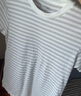 无印良品（MUJI） 女式 双罗纹编织 T恤 休闲百搭 短袖女夏季薄荷曼波风 浅灰色条纹 2S XS 实拍图