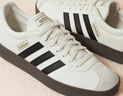 adidas「T头鞋」VL COURT复古休闲板鞋德训鞋男女阿迪达斯轻运动 汉玉白/黑色/树脂黄   35.5 实拍图