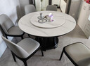 趣岚高端轻奢岩板餐桌家用多尺寸实木餐桌客厅大圆桌实木餐厅吃饭桌椅 黑檀色框架无电磁炉款 下单请备注岩板颜色 1.3米 单桌【送转盘】六张八角椅 实拍图