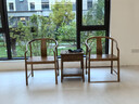 溪木工坊圈椅三件套太师椅茶室书房休闲椅餐厅实木扶手椅新中式榆木家具 悠然圈椅*2+净几 实拍图